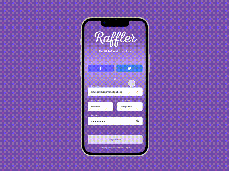 Raffler - In action design mobile ui