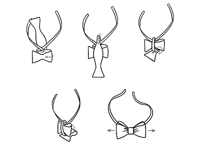 Bow Tie tutorial illustrations craft explanatory drawings graphic design hobby illustration sewing