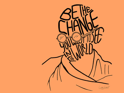 Be The Change be the change design gandhi graphic design illustration t-shirt design