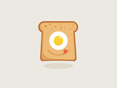 Egg In Bread bread egg flat food icon illustration