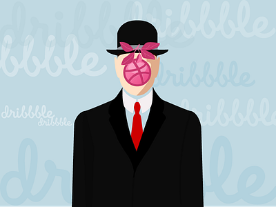 Son Of Dribbble debut invite magritte pun shot