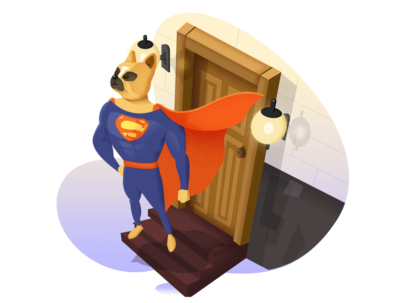 super dog illustration