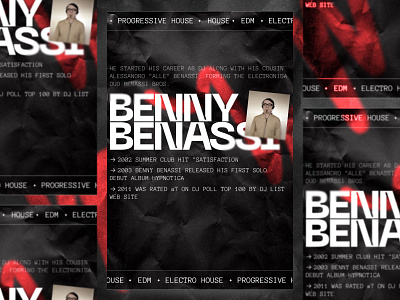 Poster for Benny Benassi art brualism cover graphic design music poster