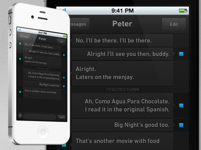 Message Layout app chat dark ios iphone message ui