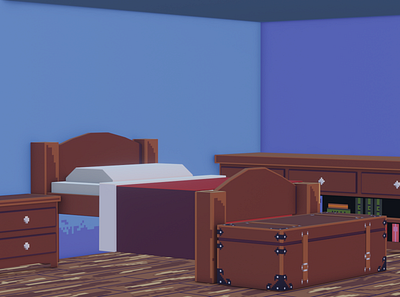 BedRoom 3d design illustration