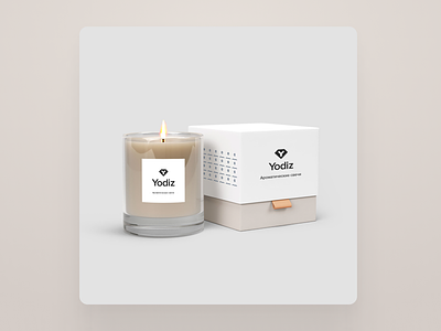 Aroma candle mockup for Yodiz studio brand identity branding design figma mockup packaging photoshop visual identity