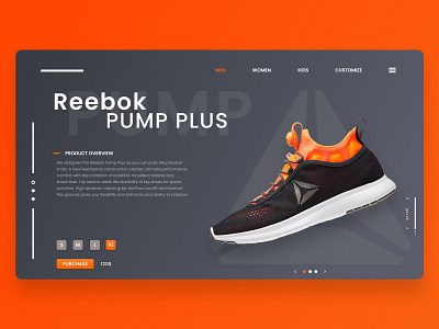 Reebok website landing page design. animation app design branding design graphic design hero page landing page motion graphics theme ui ux web desgn website website design