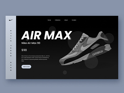 Website landing page for Nike adobe xd app branding design figma hero page landing page nike shoe ui ux web website