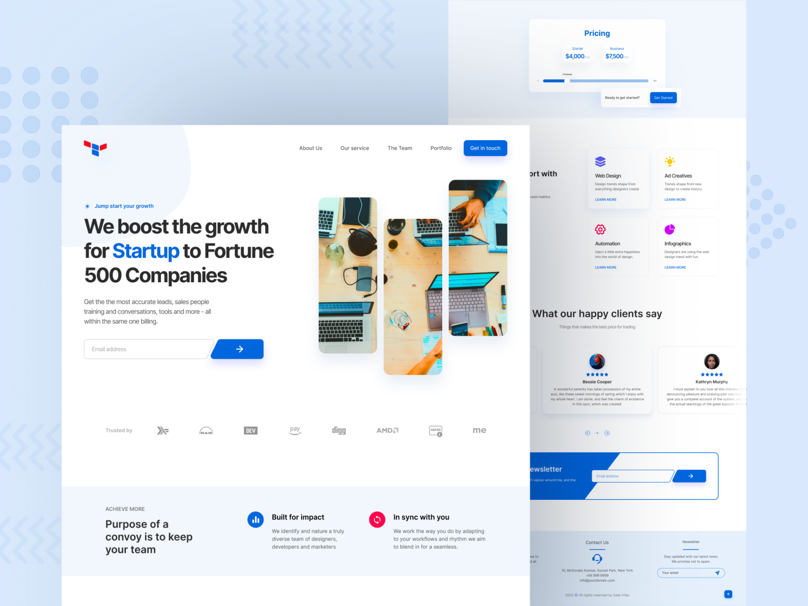 saas landing page by Saier Irfan on Dribbble