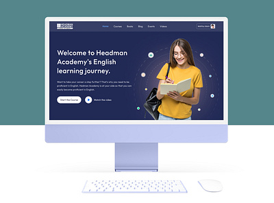 Headman Academy - UX Case Study app edtech elearning figma hero page landing page learn learning school ui ui design uiux ux ux design website