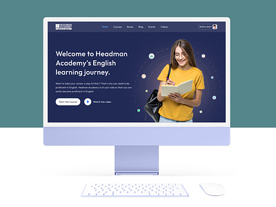 Headman Academy - UX Case Study app edtech elearning figma hero page landing page learn learning school ui ui design uiux ux ux design website