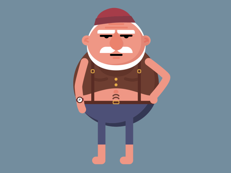 Grandpa Grumps 2d animation animation character character animation grumpy illustration shape