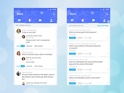 Winter Quora Concept for Android