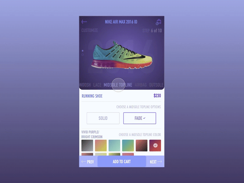 Nike Store Animation Part 2 air max card flat gif ios mobile nike nike air max principle sport store ui