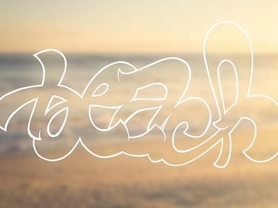 beach beach lettering sun type typo