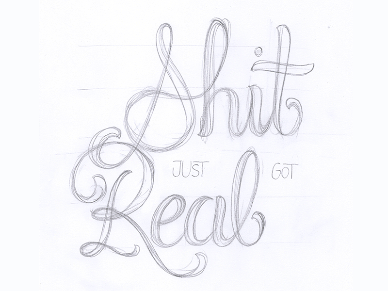 Shit just got Real /process lettering process real shit trump typography vecto
