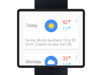 google smart watch - weather android app clean design google interface minimal mobile ui ux watch