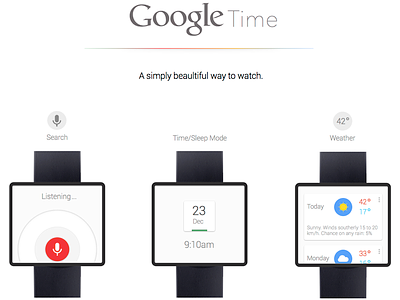 Google Time Project android app clean design google interface minimal mobile ui ux watch