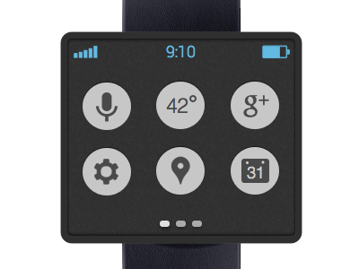 google smart watch homescreen android app clean design google interface minimal mobile ui ux watch