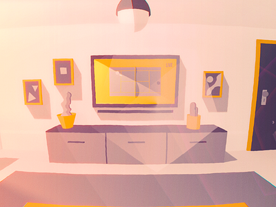 Room animation design door flowers gif illustration motion room sport tv