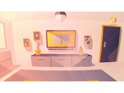 Room 3d animation bright family gif illustration light loop motion room shadow sun