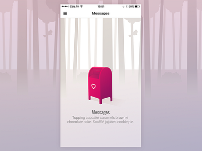 Care.fm: Messages app design desing empty screen empty state illustration mobile