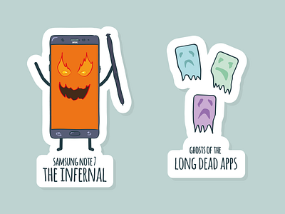 Halloween Stickers - Meet the Scary Crew v3 app branding cartoon design flat halloween icon illustration ios mobile phone stickers