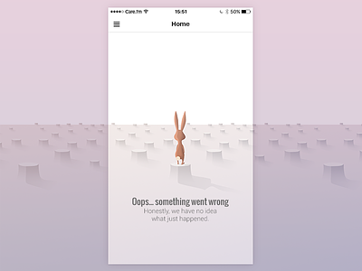 Care.fm: Server error app design desing empty illustration mobile screen state