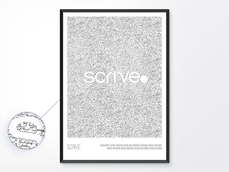 Posters: Scrive wallart signature fintech poster mobile design app
