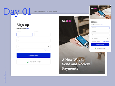 Sign Up Page daily ui challenge dailyui log in sign up ui ux