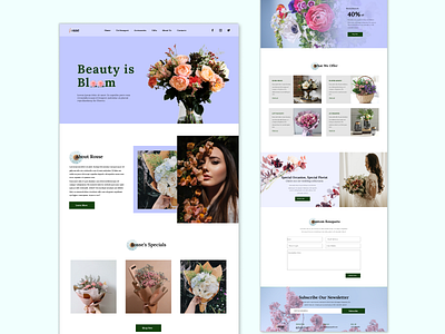 Florist Website Design branding design landing page ui ui design uiux ux web web design website