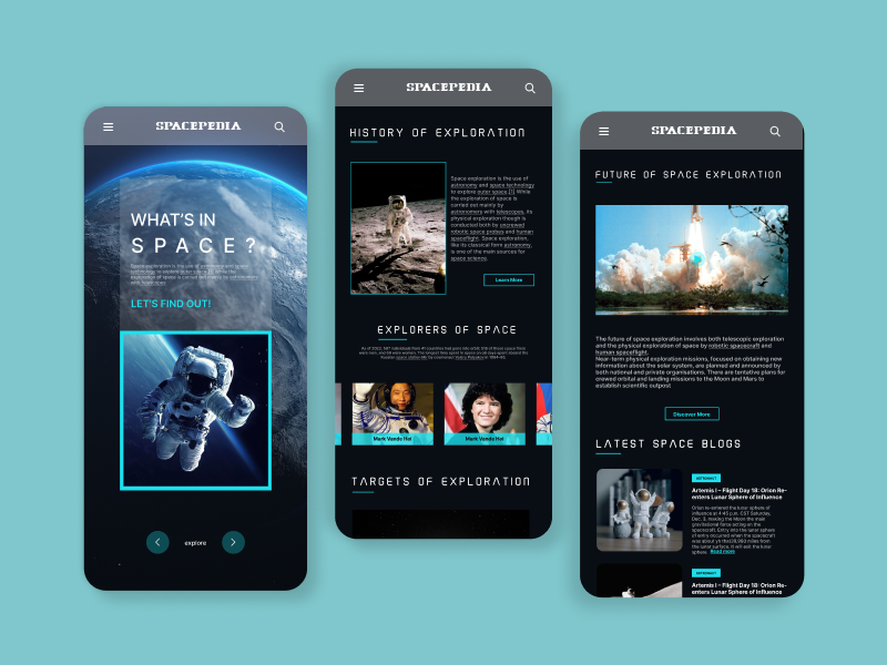 Space Exploration Mobile app Design by Eseoghene Ighofose on Dribbble