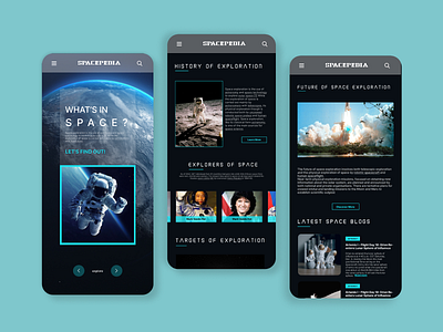 Space Exploration Mobile app Design