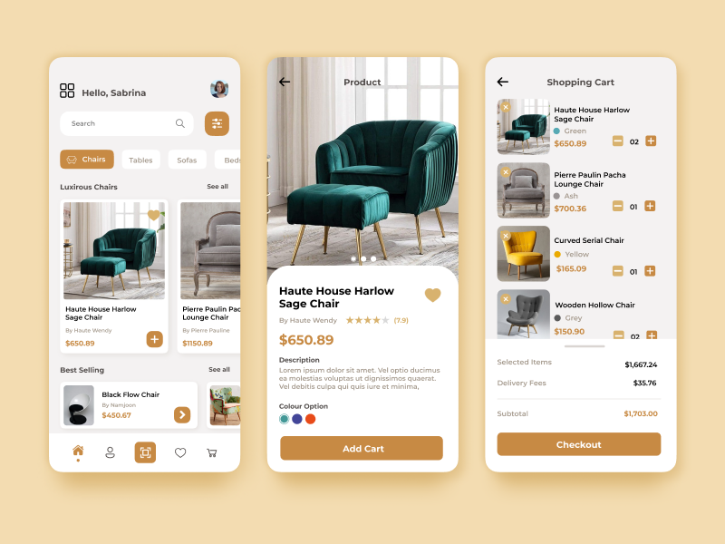 Furniture E-commerce App Design by Eseoghene Ighofose on Dribbble