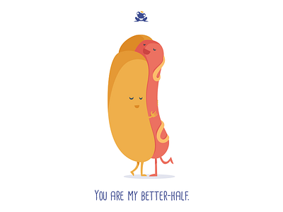 Hotlove food hot dog illustration love once vector