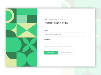 login Page Design Recruit CRM ats login pattern recruitment