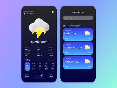 Weather App app branding design graphic design illustration logo typography ui ux vector