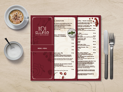 Ellipse Ramada Plaza Menu Presentation branding design food logo menu ramada plaza red