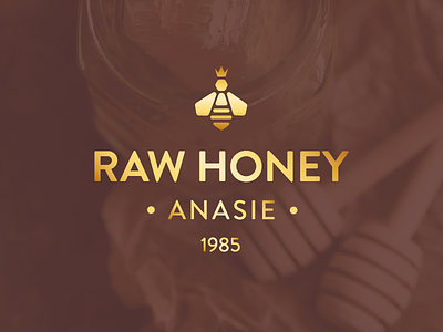 Anasie Raw Honey Logo anasie bee honey label logo raw yellow