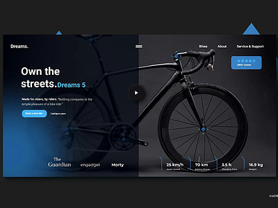 Dreams branding e bikes mockup ui ux web design