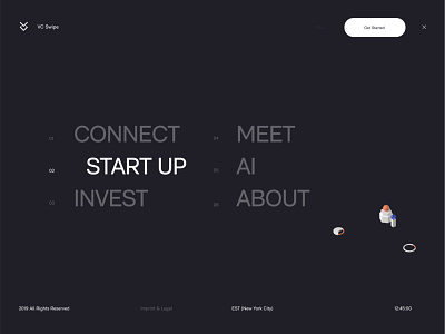 VC Swipe 3d design interface minimal typography ui ux website