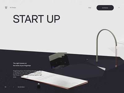 VC Swipe 3d design interface minimal typography ui ux website