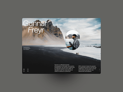 Gunnar Freyr clean design interface minimal screendesign typography ui ux webdesign website