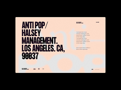 Anti Pop Intro Page branding design interface logo minimal typography ui website