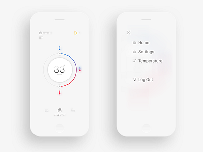 Product Design Shot for Home Temperature UI (White)