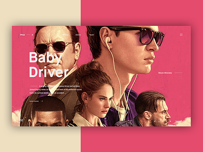 Landing Page Concepts (Baby Driver) concept design illustration interface landing page pink ui user ux website