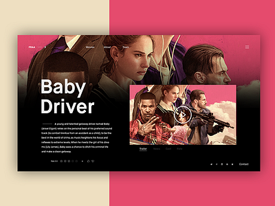 Landing Page Concepts Details (Baby Driver) concept design illustration interface landing menu page ui user ux website