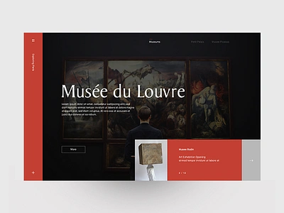 Musée du Louvre - Navigation Layout clean design interface layout navigation ui ux web