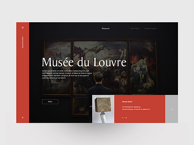 Musée du Louvre - Navigation Layout clean design interface layout navigation ui ux web