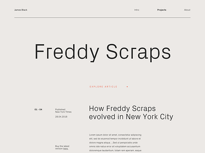 James Black clean concept minimal typography webdesign website
